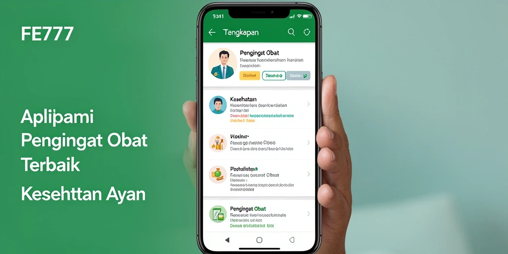 Antarmuka aplikasi FE777 yang ramah pengguna untuk pengingat obat.