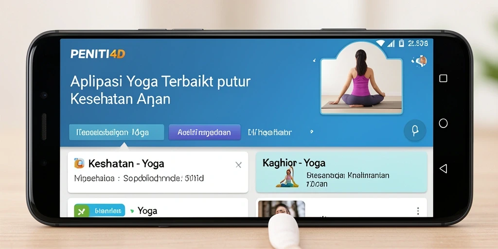 Screenshot antarmuka aplikasi PENITI4D dengan fitur Yoga yang interaktif.