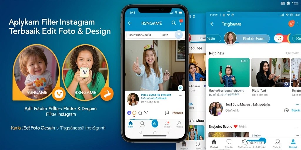Tampilan antarmuka RSNGAME untuk filter Instagram yang modern dan intuitif.