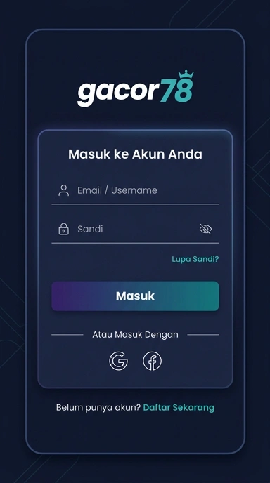 Tampilan halaman login gacor78