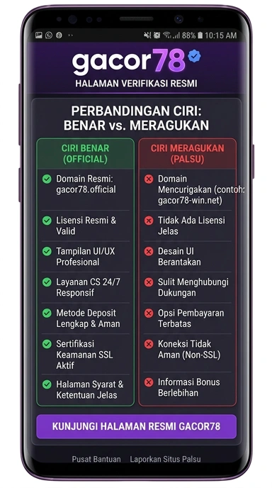 Tampilan kanal resmi gacor78